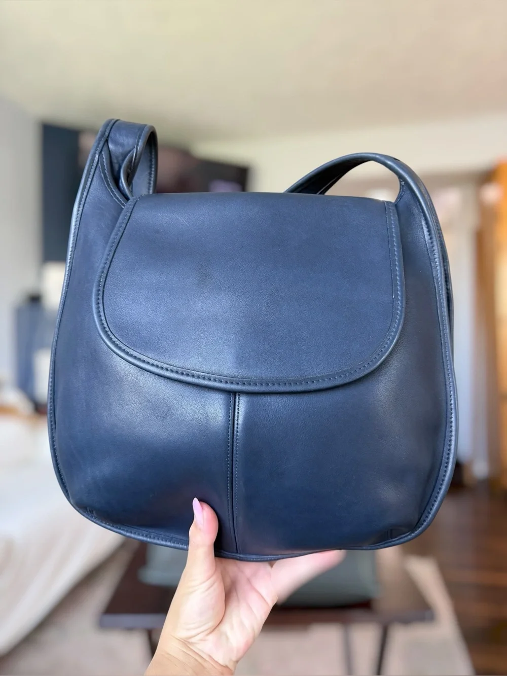 Vintage Coach Ergo Flap 9029 Blue 1997 | Rare Collector Leather Bag